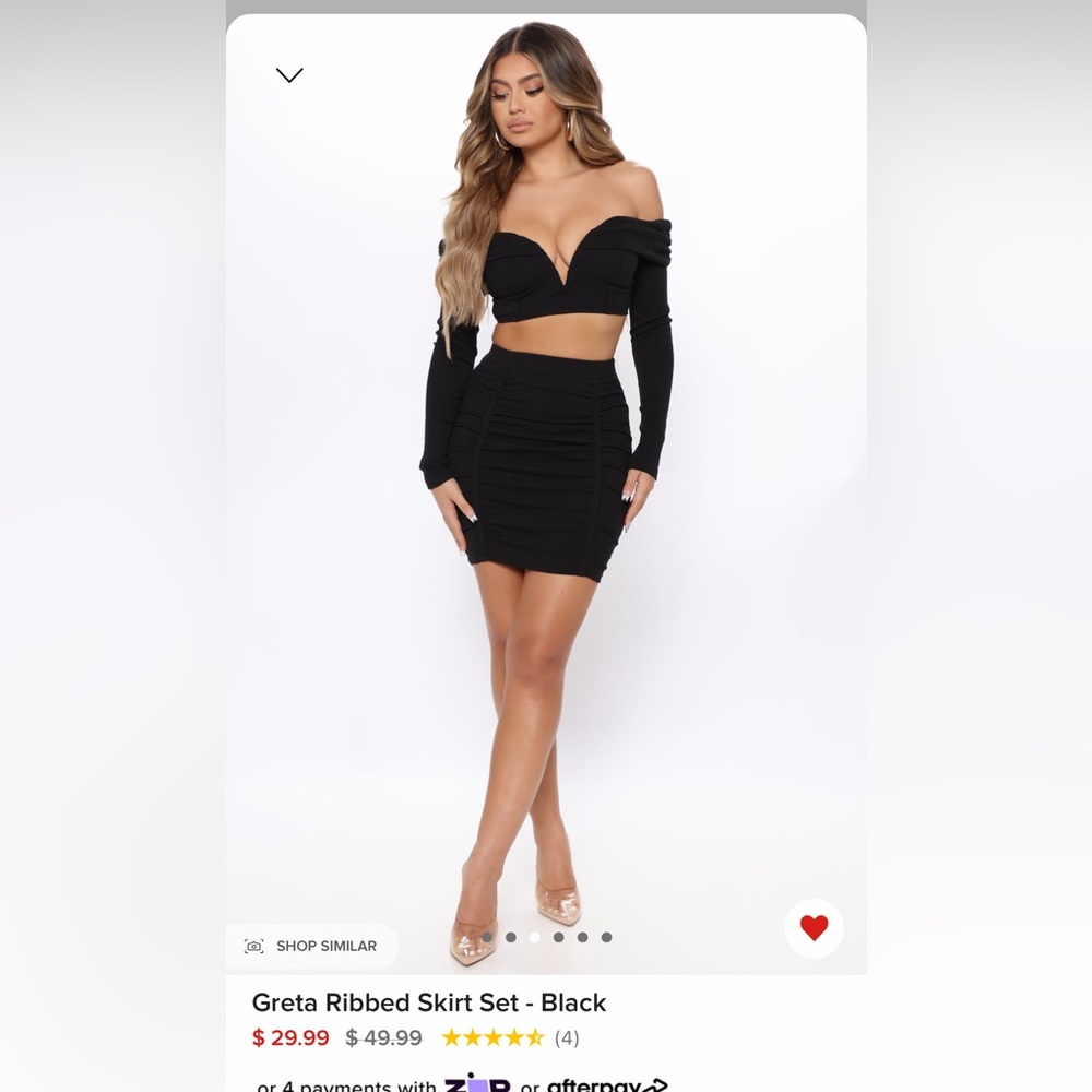 Fashion Nova 2 piece Skirt Set